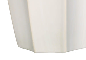 HomeRoots 27" Cream Ceramic Geometric Table Lamp – Elegant Design with Soft Lighting for Any Room's Ambiance 545869