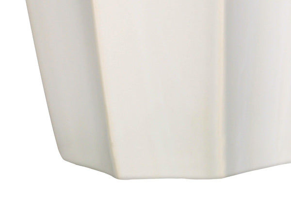 HomeRoots 27" Cream Ceramic Geometric Table Lamp – Elegant Design with Soft Lighting for Any Room's Ambiance 545869