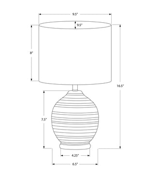 Homeroots 17" Black Ceramic Round Table Lamp With Ivory Drum Shade   545874