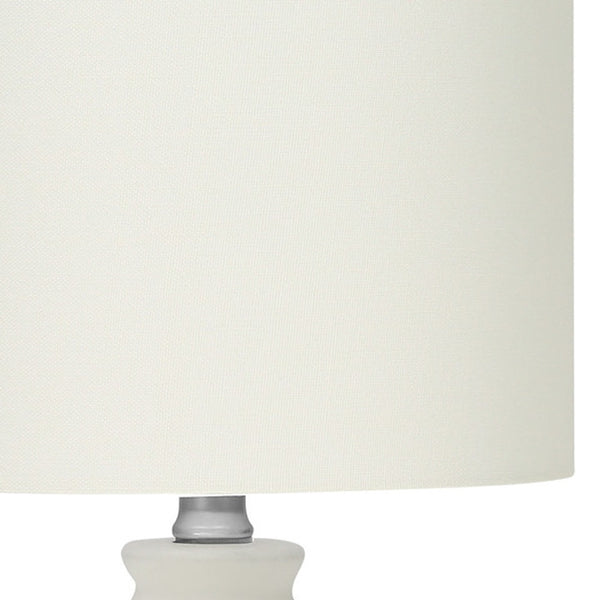 Homeroots 17" Cream Ceramic Round Table Lamp With Cream Drum Shade   545876