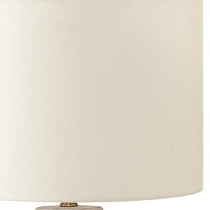 HomeRoots 28" Cream Geometric Table Lamp - Rustic Modern Design with Adjustable Light for Any Room Decor 545877