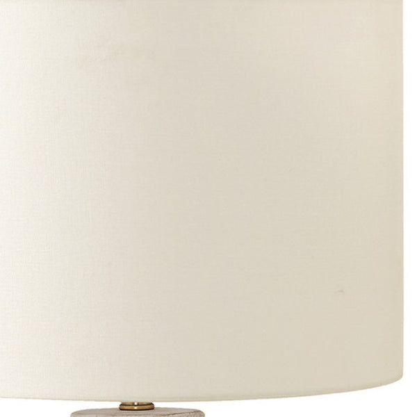 HomeRoots 28" Cream Geometric Table Lamp - Rustic Modern Design with Adjustable Light for Any Room Decor 545877