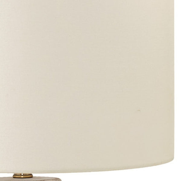 HomeRoots 28" Cream Geometric Table Lamp - Rustic Modern Design with Adjustable Light for Any Room Decor 545877