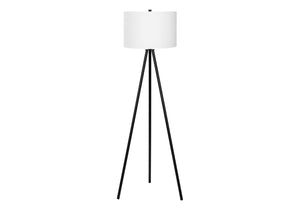 HomeRoots 63" Elegant Black LED Floor Lamp with Cream Fabric Shade - Dimmable Lighting for Any Room 545937