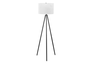 HomeRoots 63" Elegant Black LED Floor Lamp with Cream Fabric Shade - Dimmable Lighting for Any Room 545937
