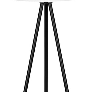 HomeRoots 63" Elegant Black LED Floor Lamp with Cream Fabric Shade - Dimmable Lighting for Any Room 545937