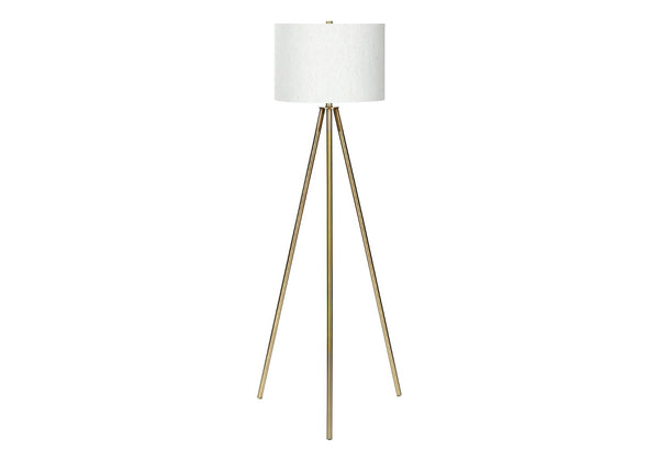HomeRoots 63" Matte Gold Tripod Floor Lamp with Cream Shade - Elegant Illumination for Modern & Classic Homes 545938