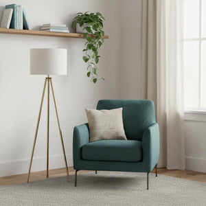 HomeRoots 63" Matte Gold Tripod Floor Lamp with Cream Shade - Elegant Illumination for Modern & Classic Homes 545938