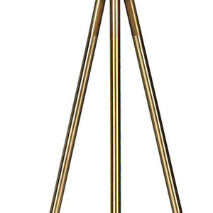 HomeRoots 63" Matte Gold Tripod Floor Lamp with Cream Shade - Elegant Illumination for Modern & Classic Homes 545938