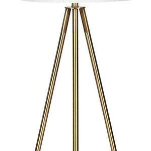 HomeRoots 63" Matte Gold Tripod Floor Lamp with Cream Shade - Elegant Illumination for Modern & Classic Homes 545938