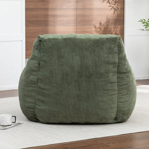 English Elm Giant Corduroy Bean Bag Sofa with Armrests Foam Filled Cozy Adult Lounge Chair Green W2200P442802
