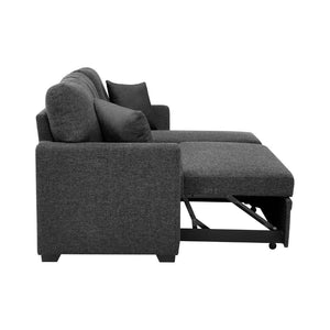 English Elm 76.5" Chenille Tufted Sectional Sleeper Sofa with Reversible Chaise and Hidden Storage B2748S00004