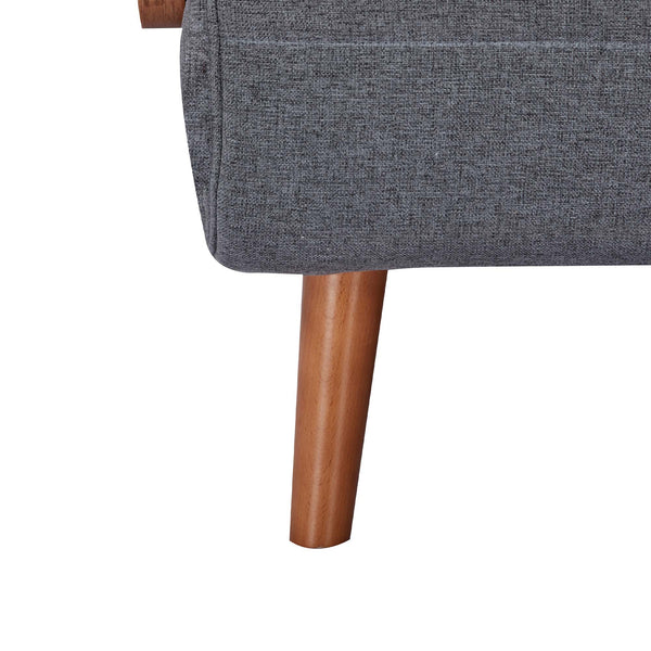 English Elm TRIO Modern convertible sleeper sofa bed with breathable linen, 3-level recline, silent hinges, space-saving Grey W3391P325007