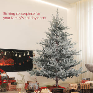 English Elm Homcom 6Ft Snow Flocked Nordic Pine Christmas Tree With Easy Setup & Sturdy Metal Stand For Holidays W2225P249627
