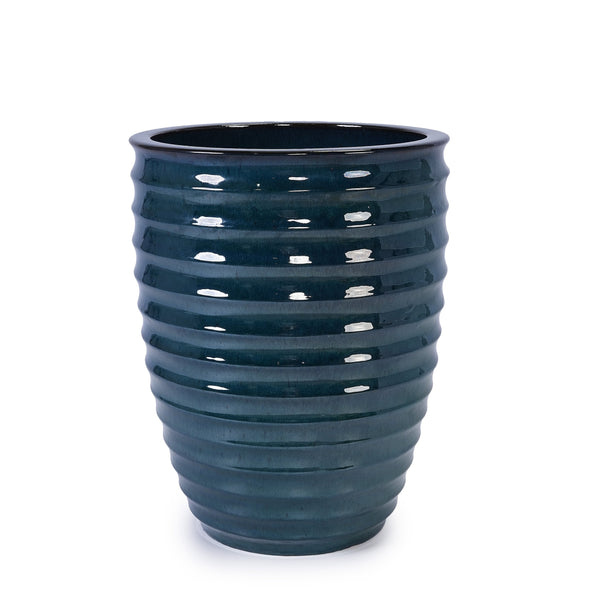 English Elm Ceramic Modern Planter - Artisan Army Green Flowerpot For Indoor, Patio, And Garden Decor W3273P326363