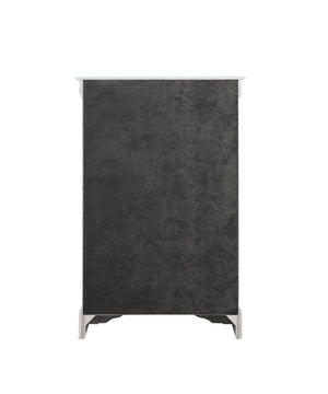 English Elm Platinum Five-Drawer Chest with Sleek Metal Handles, Spacious Storage, Modern Luxury Finish B062P209039