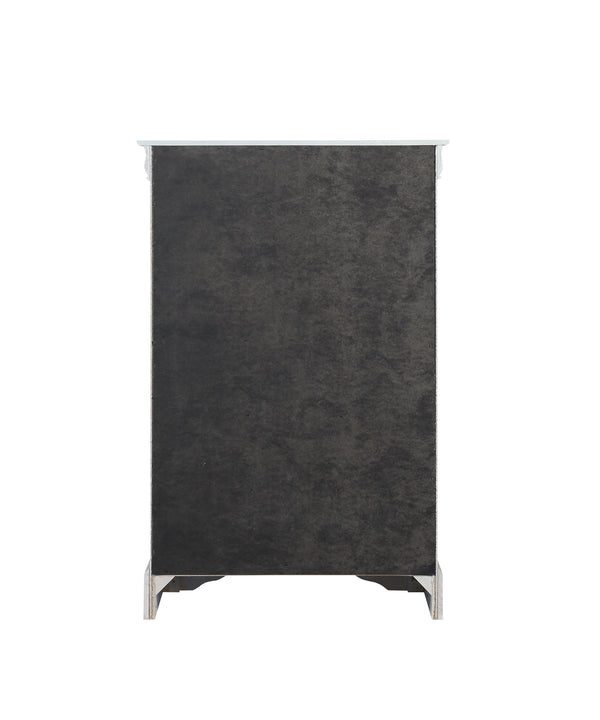 English Elm Platinum Five-Drawer Chest with Sleek Metal Handles, Spacious Storage, Modern Luxury Finish B062P209039