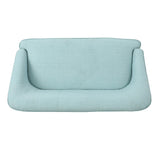 Christopher Knight Home® - Noble House - Justus Mid Century Modern Light Blue Fabric Loveseat