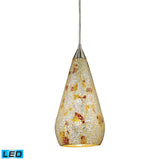 Curvalo 6'' Wide 1-Light Mini Pendant - Satin Nickel - Includes LED Bulb 546-1SLVM-CRC-LED Elk Lighting