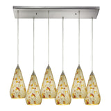 Curvalo 9'' Wide 6-Light Mini Pendant - Satin Nickel 546-6RC-SLVM-CRC Elk Lighting