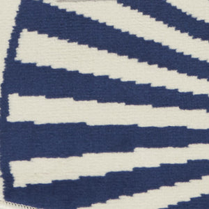 Homeroots 5' Blue And Beige Round Geometric Power Loom Area Rug  Polypropylene 546036