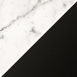 Homeroots 24" Black And White Marble And Metal Cylinder Table Lamp With White Drum Shade   546090