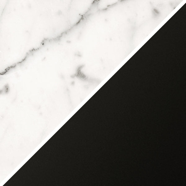 Homeroots 24" Black And White Marble And Metal Cylinder Table Lamp With White Drum Shade   546090