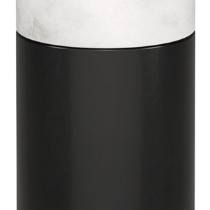 Homeroots 24" Black And White Marble And Metal Cylinder Table Lamp With White Drum Shade   546090