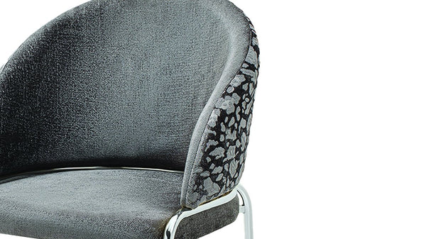 English Elm Onyx Velvet & Chenille Accent Chair Dark Gray | Luxury Comfort, Metal Frame, Modern Statement Piece B009P332655