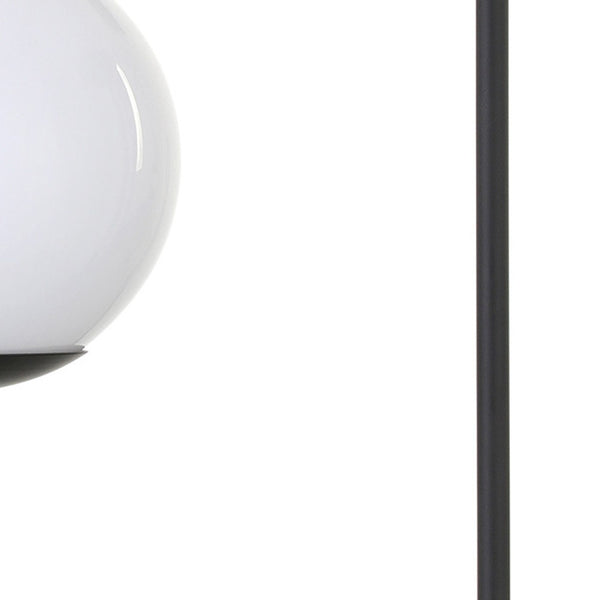 Homeroots 28" Black Metal Two Light Novelty Globe Table Lamp With White Globe Shade   546102