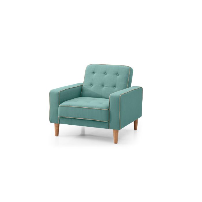 English Elm Contemporary PU Track Arm Chair Bed with Sleek Arms, Space-Saving Convertible Design and Easy Assembly Teal 34 L x 17 W x 12 H B078S00473