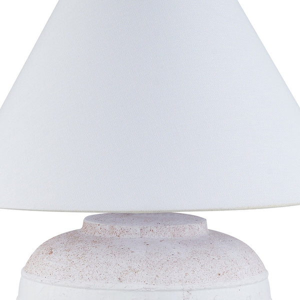 Homeroots 23" Red And White Ceramic Urn Table Lamp With White Cone Shade   546121