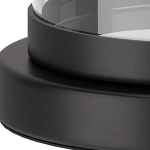 Homeroots 13" Black Metal Table Lamp With Clear Cylinder Shade   546134