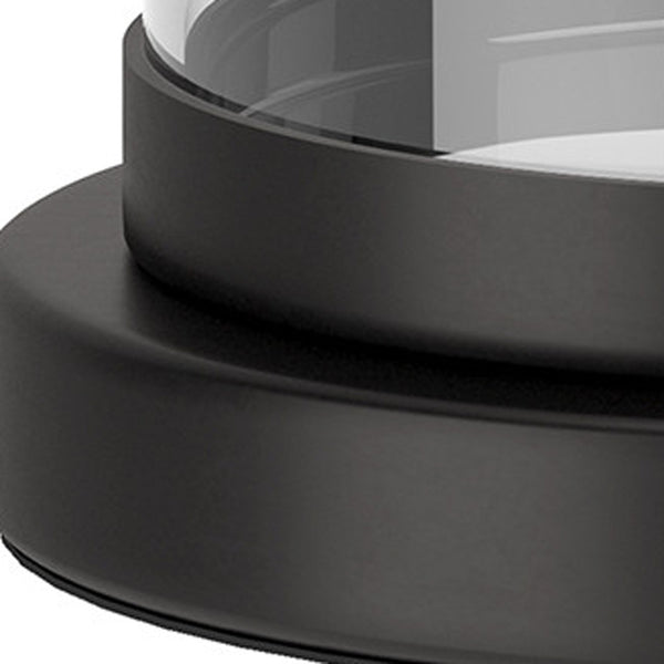 Homeroots 13" Black Metal Table Lamp With Clear Cylinder Shade   546134