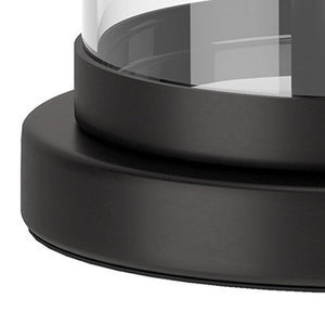 Homeroots 13" Black Metal Table Lamp With Clear Cylinder Shade   546134