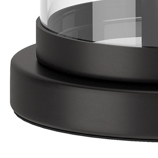 Homeroots 13" Black Metal Table Lamp With Clear Cylinder Shade   546134