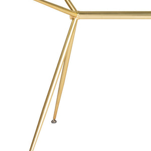 Homeroots 60" Stylish Clear Glass And Gold Steel Dining Table - Modern Elegance For Entertaining And Dining   546175