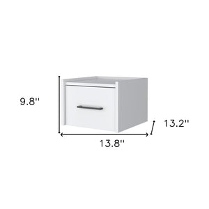 Homeroots 10" White One Drawer Faux Wood Floating Nightstand   546176