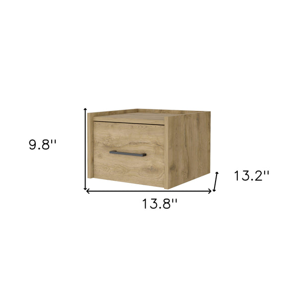 Homeroots 10" Beige One Drawer Faux Wood Floating Nightstand   546177