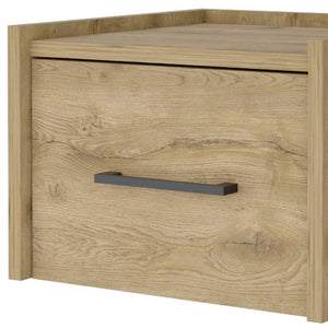 Homeroots 10" Beige One Drawer Faux Wood Floating Nightstand   546177