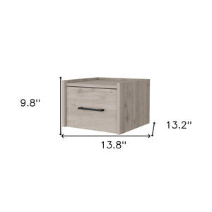 Homeroots 10" Gray One Drawer Faux Wood Floating Nightstand   546178
