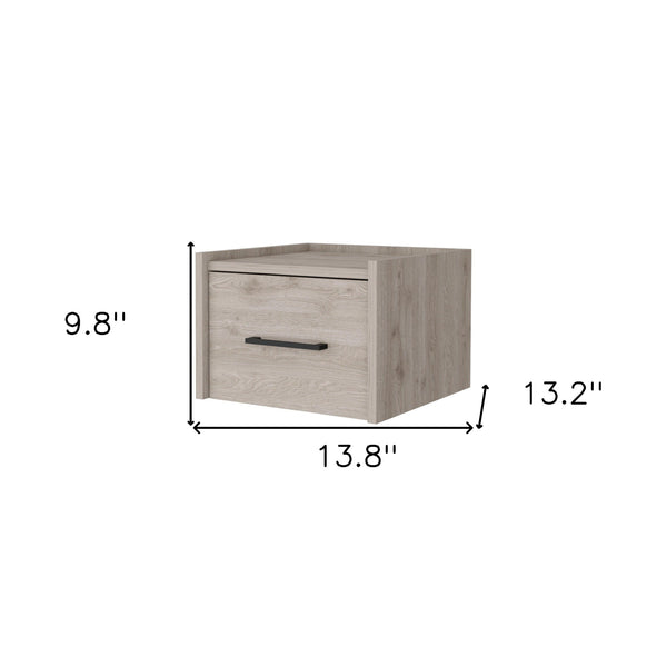 Homeroots 10" Gray One Drawer Faux Wood Floating Nightstand   546178