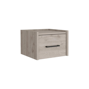 Homeroots 10" Gray One Drawer Faux Wood Floating Nightstand   546178