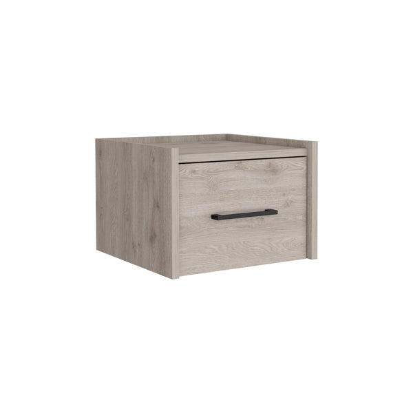 Homeroots 10" Gray One Drawer Faux Wood Floating Nightstand   546178