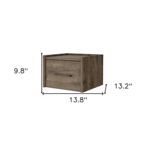 Homeroots 10" Brown One Drawer Faux Wood Floating Nightstand   546179