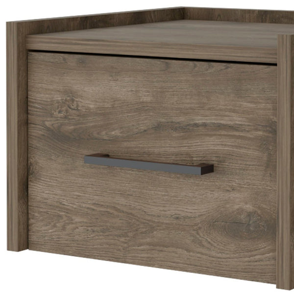 Homeroots 10" Brown One Drawer Faux Wood Floating Nightstand   546179