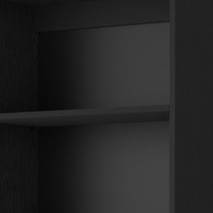 HomeRoots 71" Black Wood Five-Tier Bookcase - Modern, Space-Saving Storage Solution for Stylish Interiors 546187