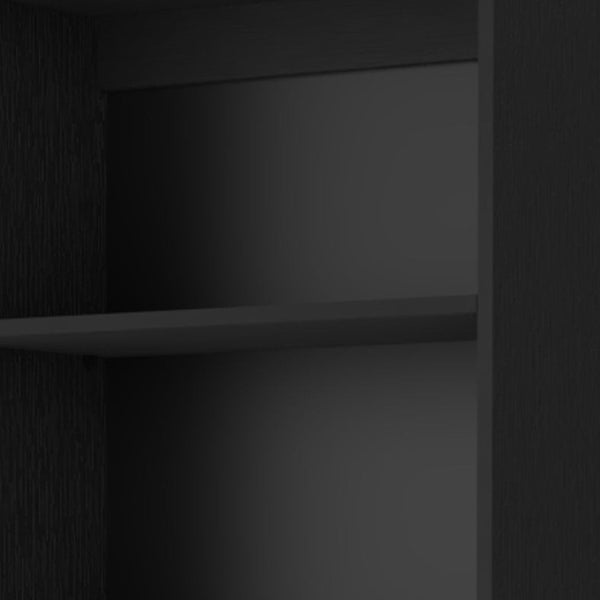 HomeRoots 71" Black Wood Five-Tier Bookcase - Modern, Space-Saving Storage Solution for Stylish Interiors 546187