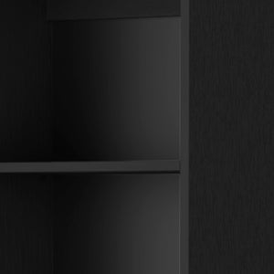 HomeRoots 70" Black Wood Five Tier Bookcase - Stylish Vertical Storage Solution for Small Spaces & Decor 546188