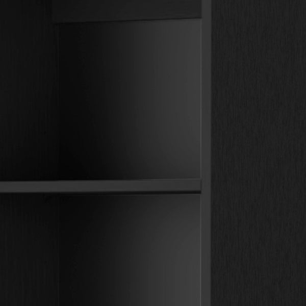 HomeRoots 70" Black Wood Five Tier Bookcase - Stylish Vertical Storage Solution for Small Spaces & Decor 546188